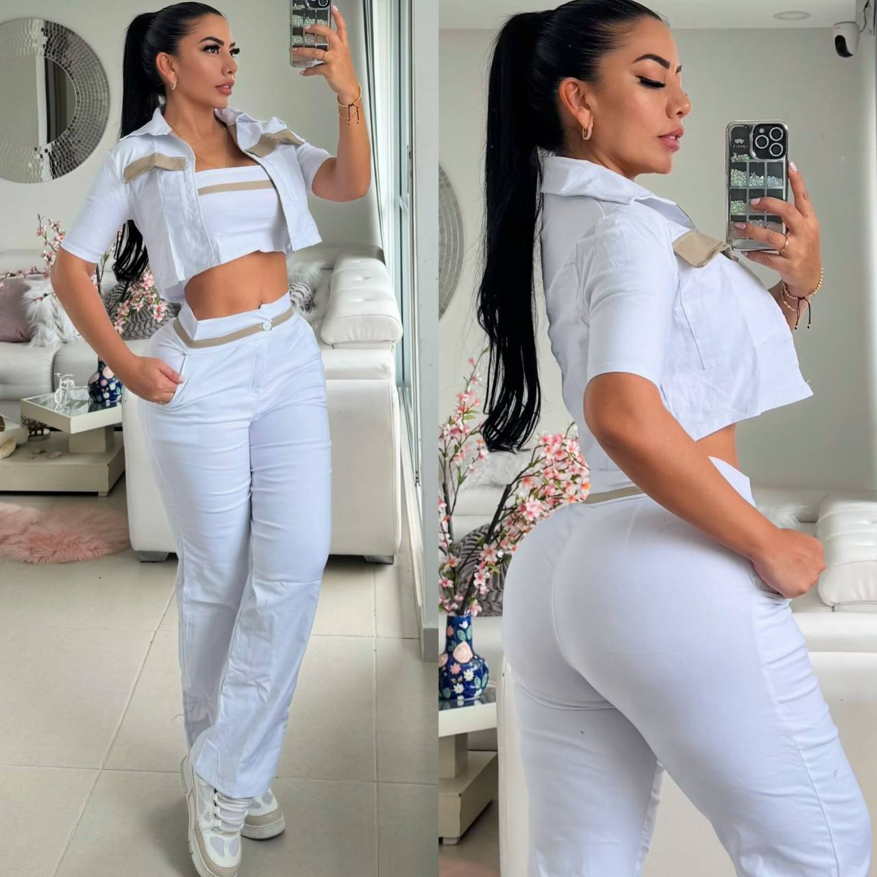 Conjunto Mujer Viviana – 3 Prendas con Chaleco, Top y Pantalón